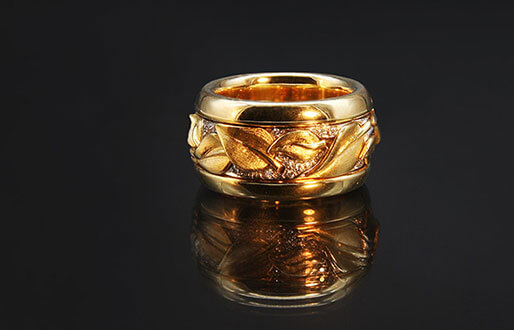 Ring mit 0,125ct Diamant-Brillanten in 750/- Gelbgold