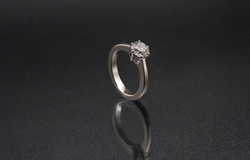 Ring mit 1,00ct Diamant-Brillant in 950/- Platin