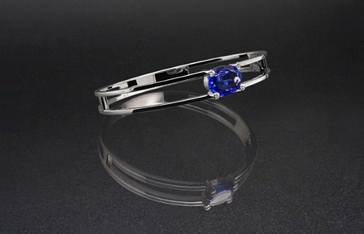 Armreif mit 8,11ct Tansanit und Diamant-Brillanten in 750/- Weißgold