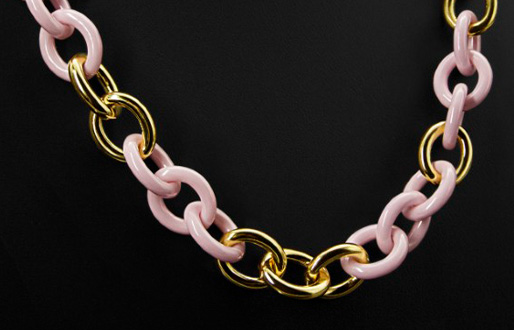 Collier in 750/- Gelbgold und Schmuck-Keramik