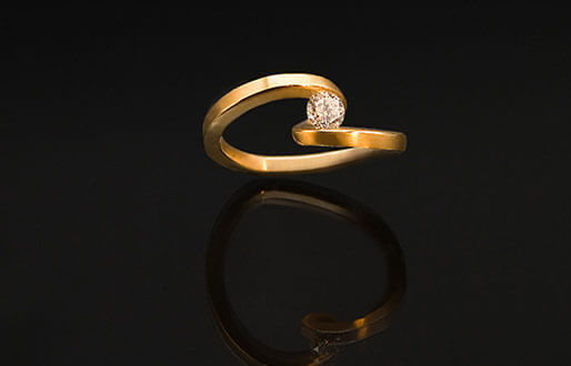 Ring mit 0,444ct Diamant-Brillant in 750/- Gelbgold