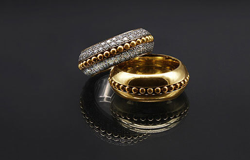 Ringe mit 1ct Diamant-Brillanten in 750/- Gelb-/Weißgold, 900/- Gelbgold