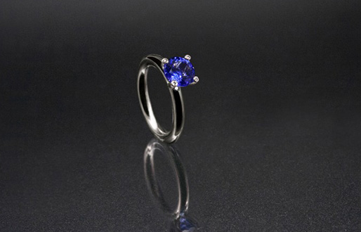 Ring Anja mit Tansanit und Diamant-Brillanten in 750/- Weißgold