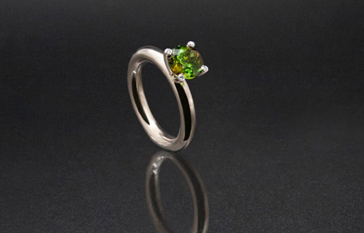 Ring Anja mit Turmalin und Diamant-Brillanten in 750/- Roségold
