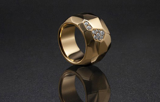 Ring mit Diamant-Brillanten in 750/- Gelbgold