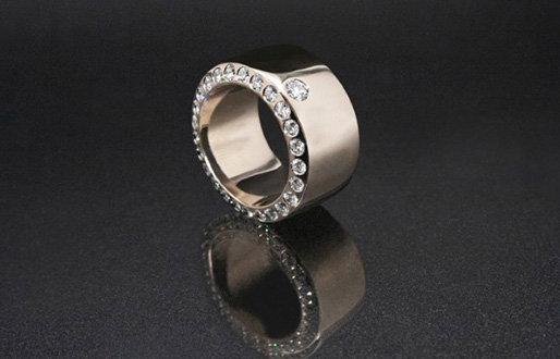 Ring mit Diamant-Brillanten in 750/- Weißgold