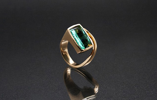 Ring mit Indigolith in 585/- Roségold