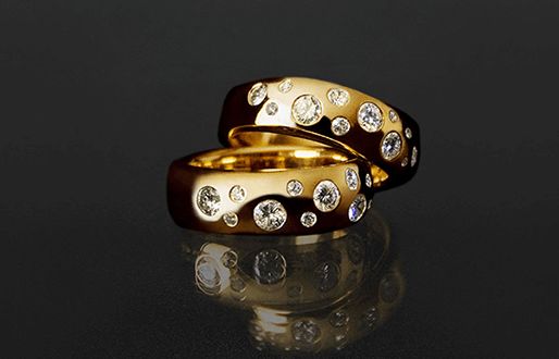 Ring mit Diamant-Brillanten in 750/- Gelbgold
