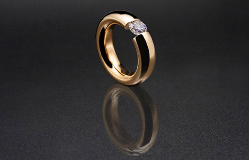 Spannring mit 1,25ct Diamant-Brillant in 750/- Gelbgold