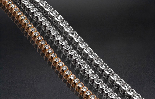Tennisarmbänder 2,45ct-3,50ct Diamant-Brillanten in 750/- Rosé-/Weißgold